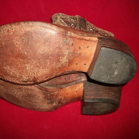 Vtg Frye Deborah Studded Aged-Leather Cowgirl Boots Handmade in Spain - Picture 7 of 10